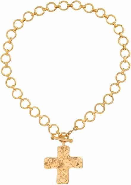Gold Chunky Cross Necklace for Women Statement Cross Pendant Necklace Layered Ha
