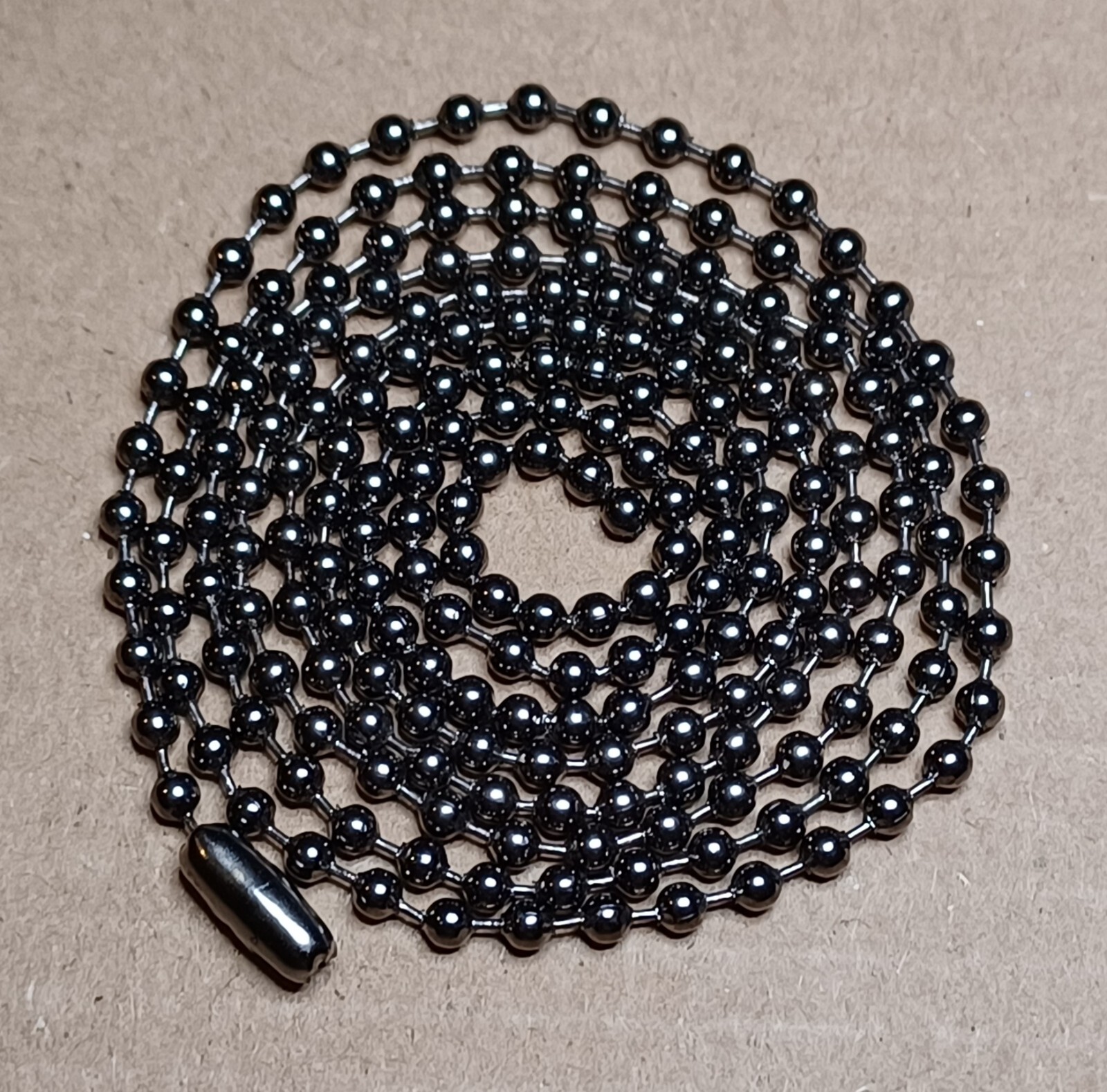 30″ Gun Metal Black & 30″ Stainless Steel 2.4mm Ball Bead Military Dog Tag Chain