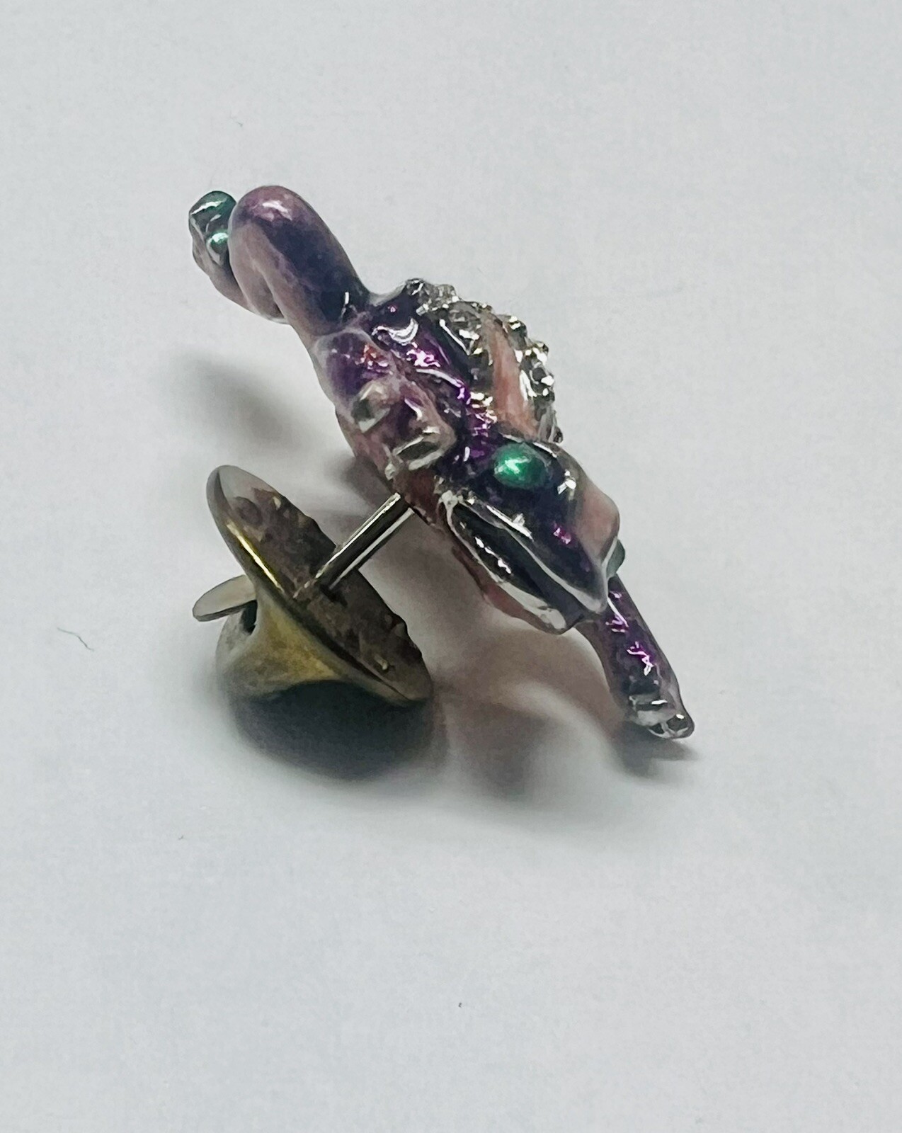 Jay Strongwater Purple Frog Crystal Brooch Pin 1”