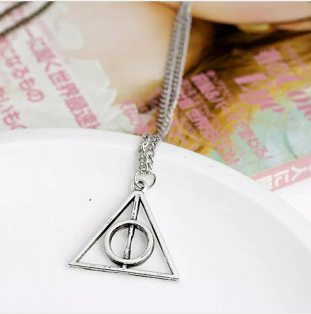 Harry Potter Movie Necklace Deathly Hallows Silver Gold Color Gift Pendant USA