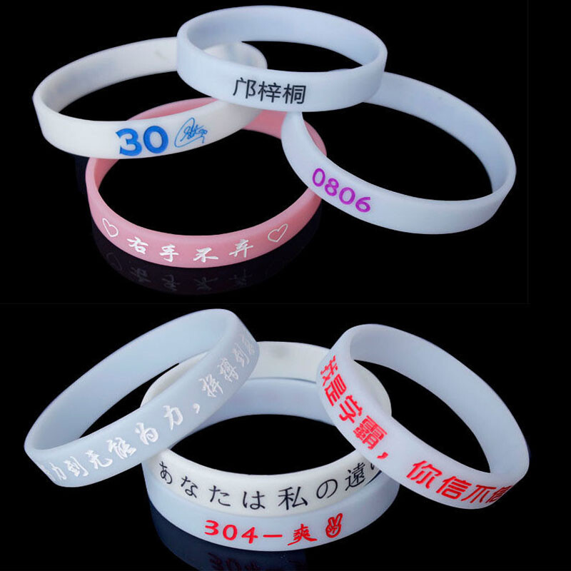 Custom Silicone Wristbands Personalized Name Slogan Glow Bracelets Events Gift