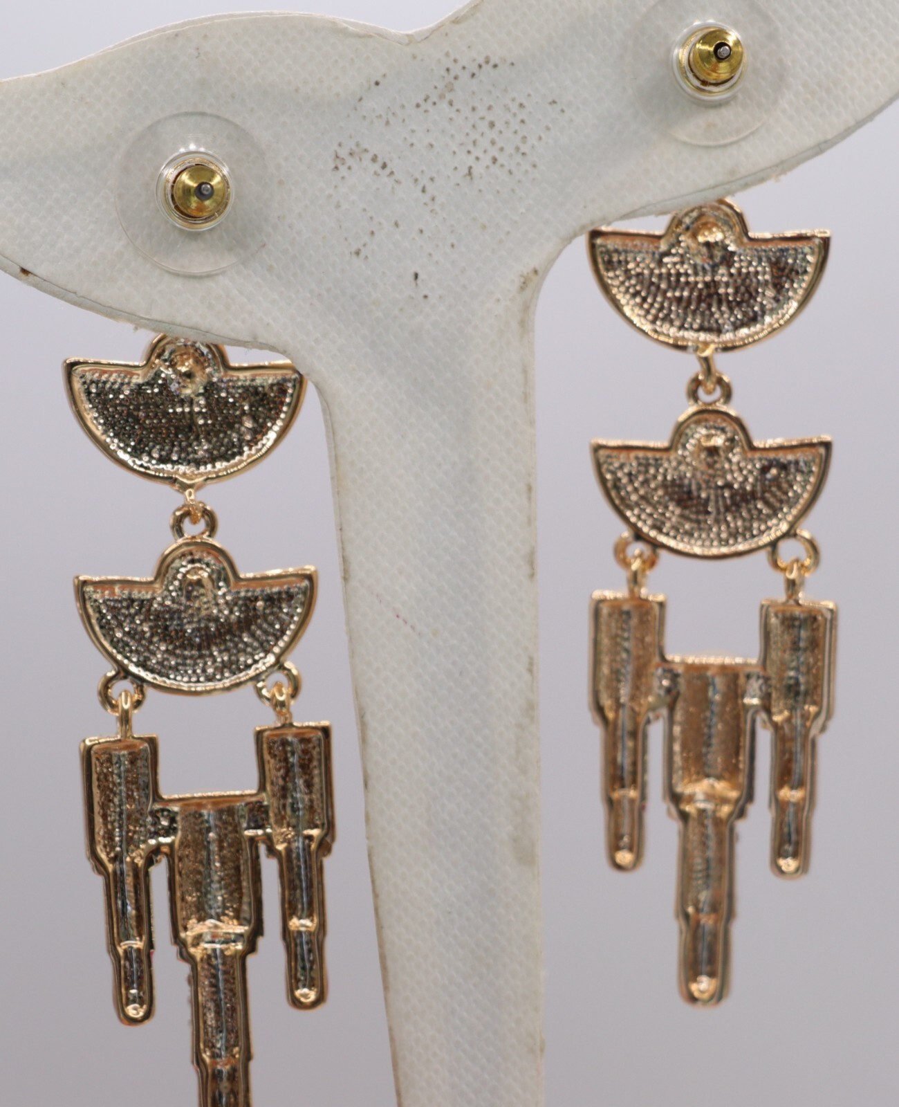 Betsey Johnson Lipstick Red Enamel & Rhinestone Gold Tone Dangle Earrings NEW
