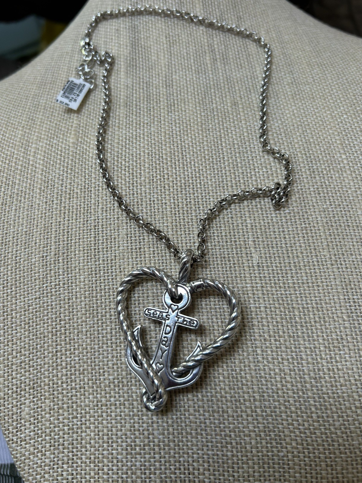 Brighton Anchored in Love Anchor Heart Pendant Necklace 18–20” Adjustable