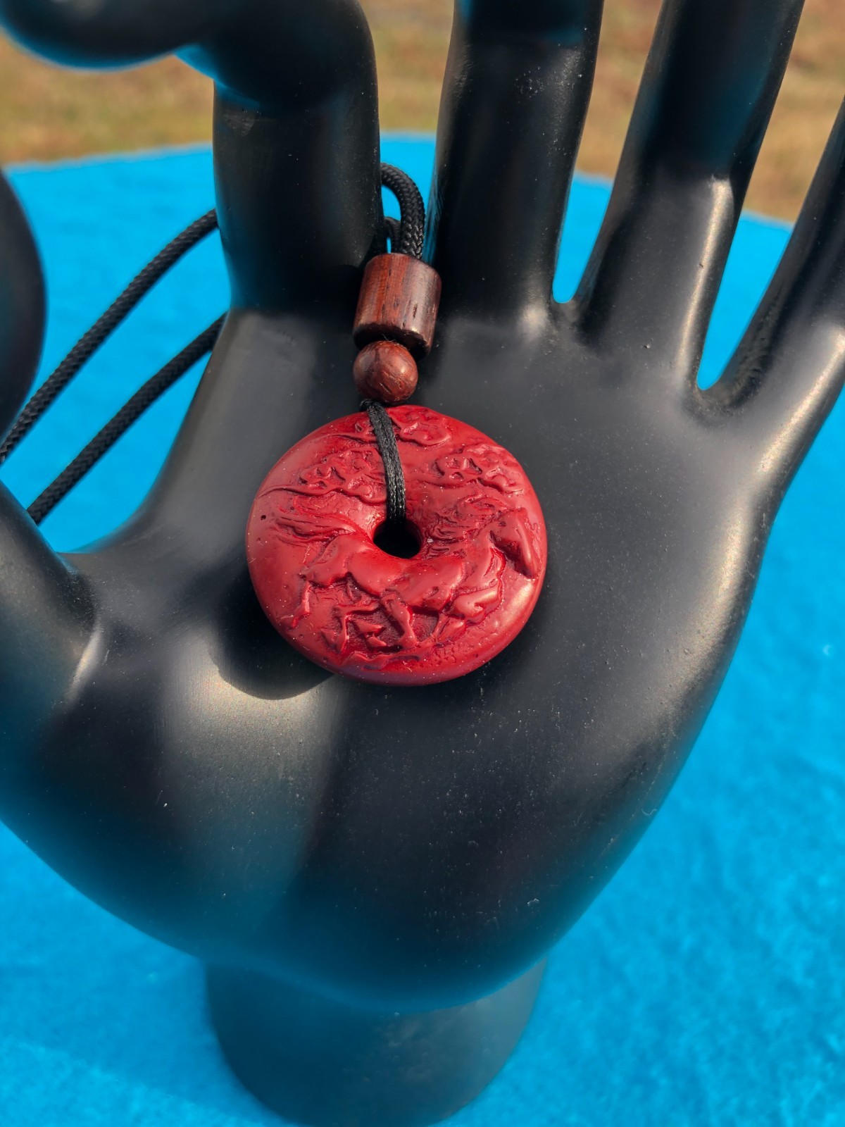 Year Of The Fire Horse 2026 Chinese Zodiac Cinnabar Pendant Necklace