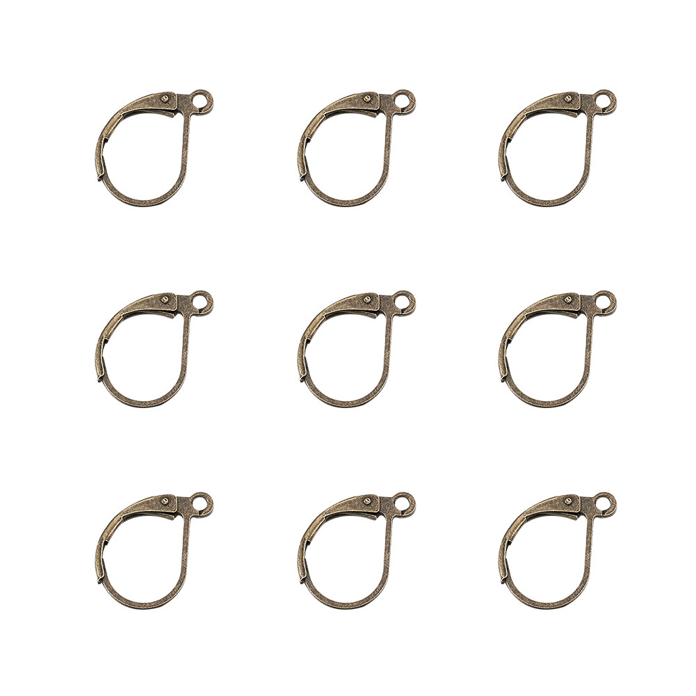 10x Nickel Free Antique Bronze Brass Leverback Earring Findings 10x15mm hole 1mm