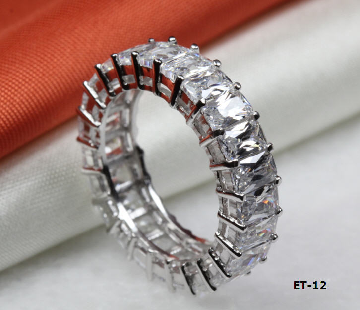 BAGUETTE CUT ETERNITY ENGAGEMENT RING WEDDING RING ANNIVERSARY BAND~23STNS~ET12M