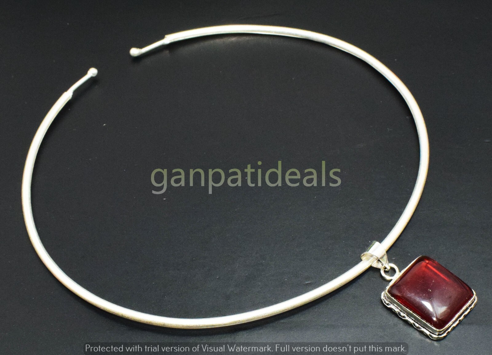1pcs Garnet Choker Pandant Necklace Set Beautiful Flexible & Easy to Wear