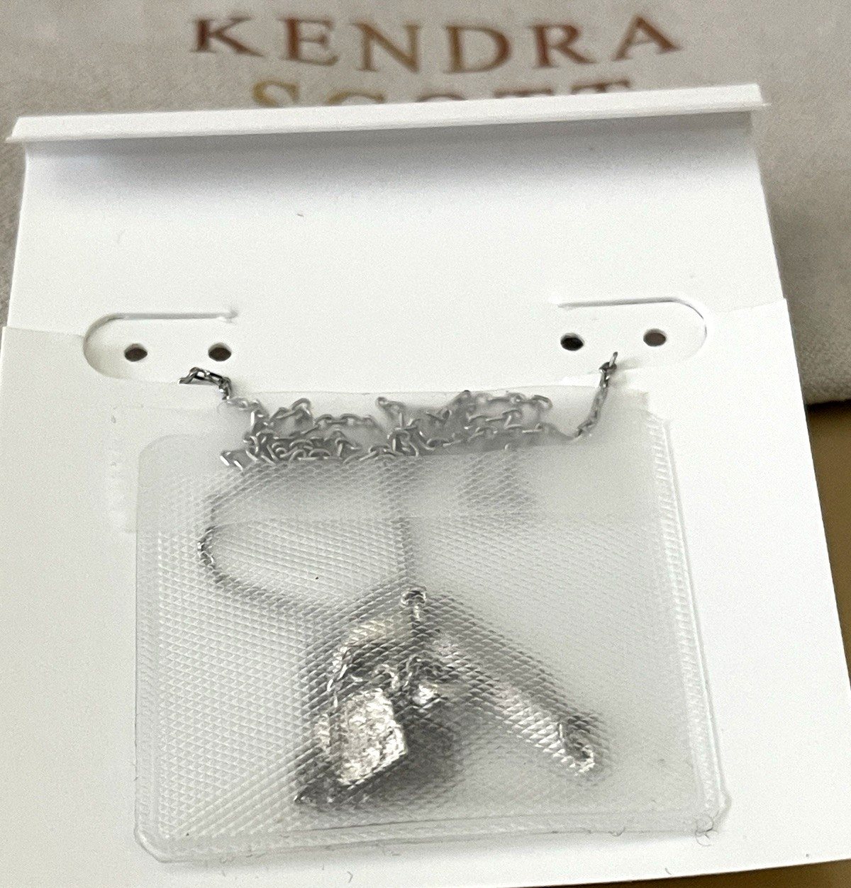 Kendra Scott SOCCER Pendant Necklace Silver-Plated Chain New + Dust Bag