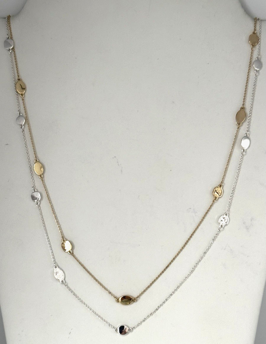 NWT Ann Taylor LOFT Delicate 28″ Double Strand Two-Tone Station Necklace