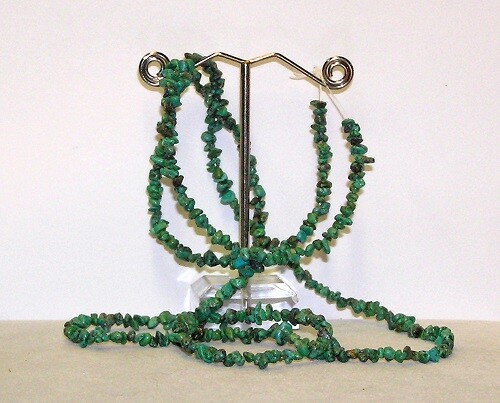 35″ Greenish-Blue Turquoise Mini-Chip Strand, Nylon String, .7 Ounces