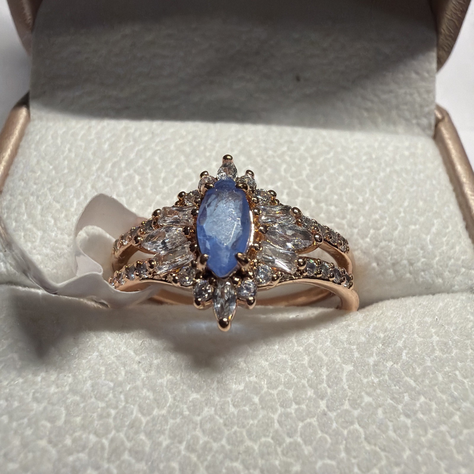 Bomb Party Ring RBP6378 Coming In Hot LC Ocean Blue Quartz Size 9