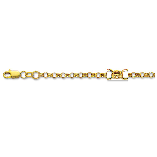 Shiny Rolo Charm Ankle Bracelet Anklet Real 10K Yellow Gold 2.3mm
