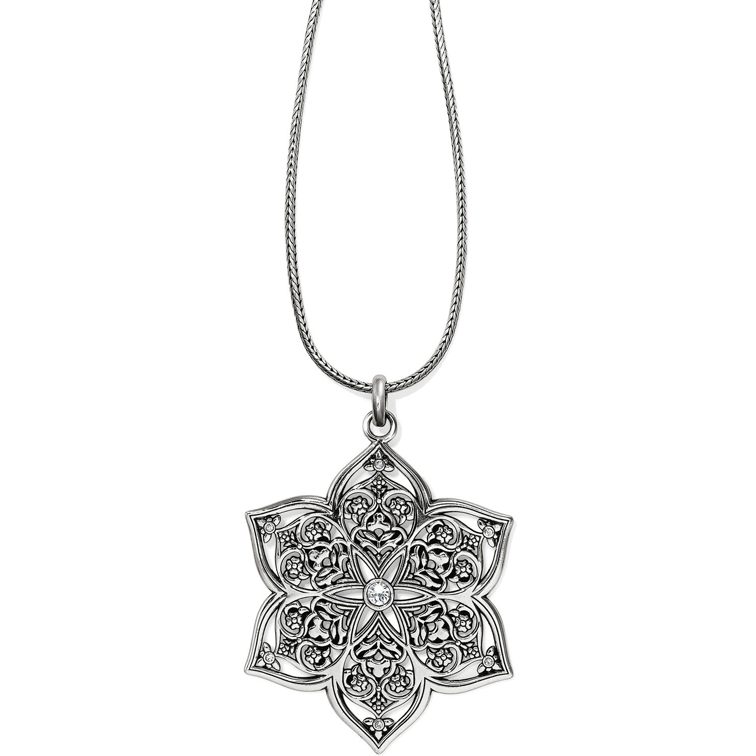 NWT Brighton CASABLANCA JEWEL Convertible Reverse Long Silver Necklace MSRP $88