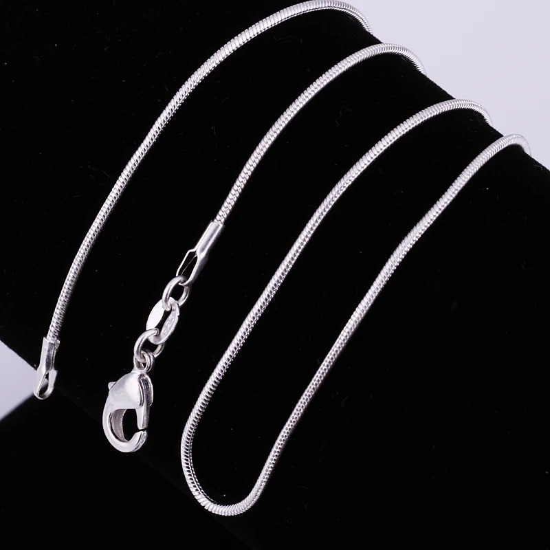 10PCS wholesale 925 sterling solid silver 1MM 16-30inch snake chain necklace