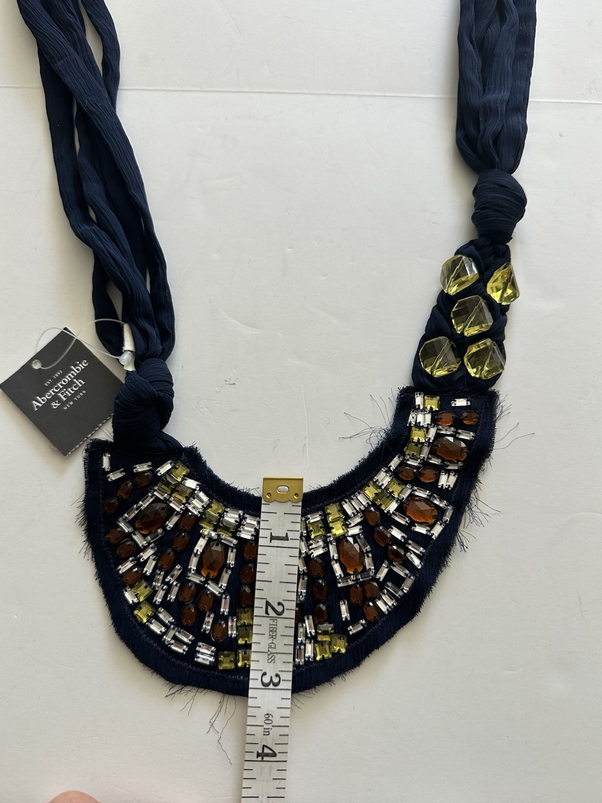 New Abercrombie & Fitch Statement Bib Necklace/Belt Rhinestone Rare Back School