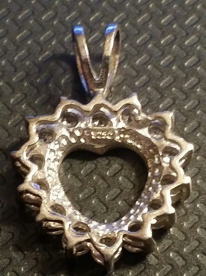 Sterling Silver 925 Cubic Zerconia Heart Pendent