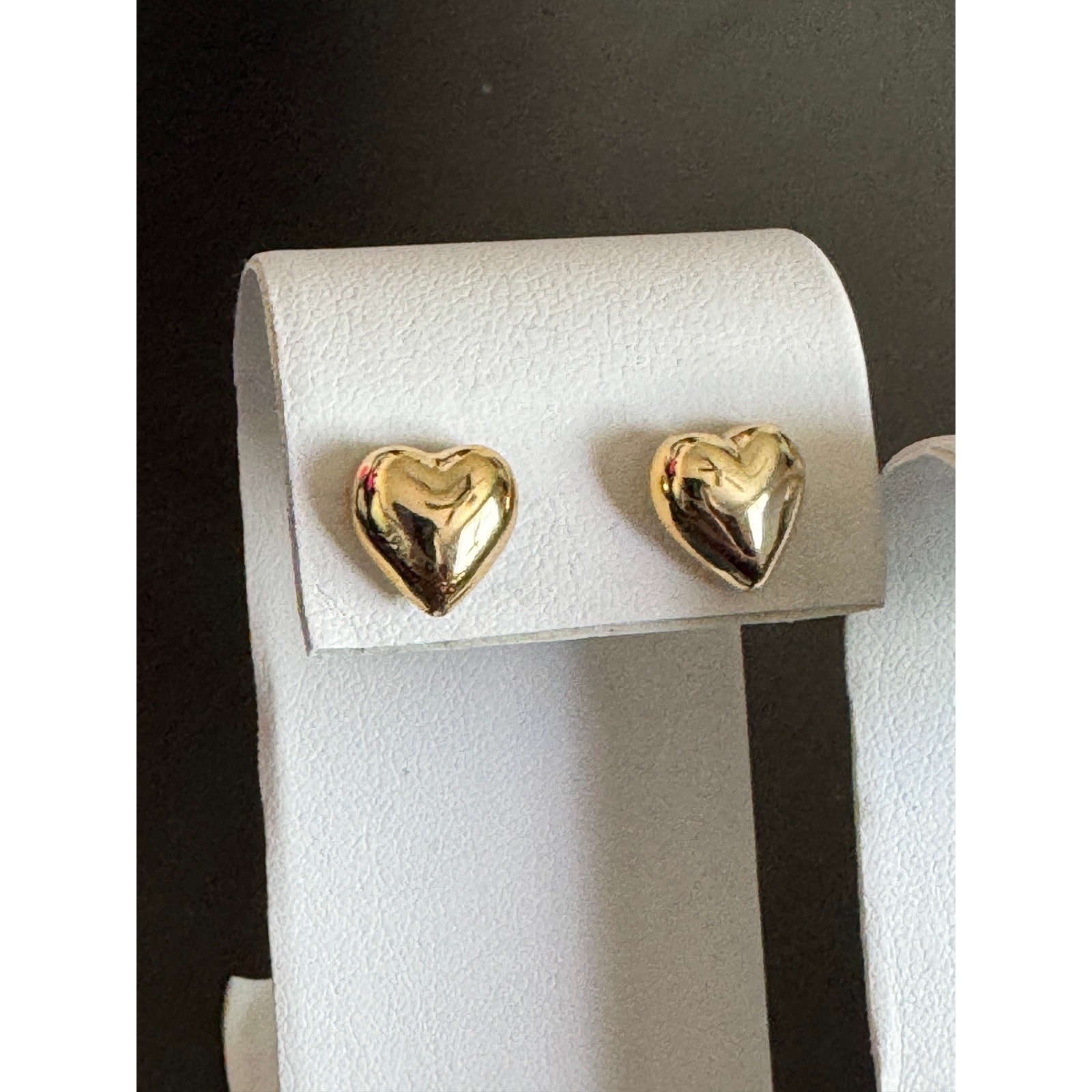 Heart Round Love Stud Post Earrings Set of 3 Gold Tone