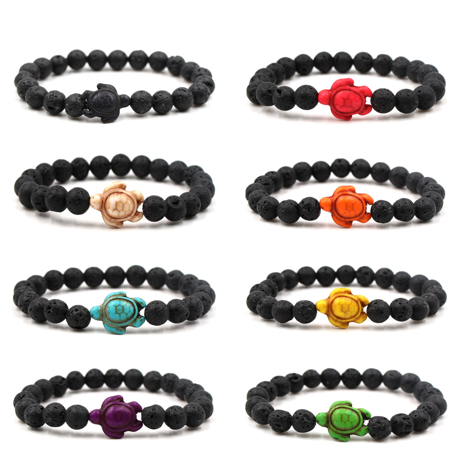 Ocean Sea Turtle Bracelets Healing Diffuser Beach Beaded Jewelry For Men Women