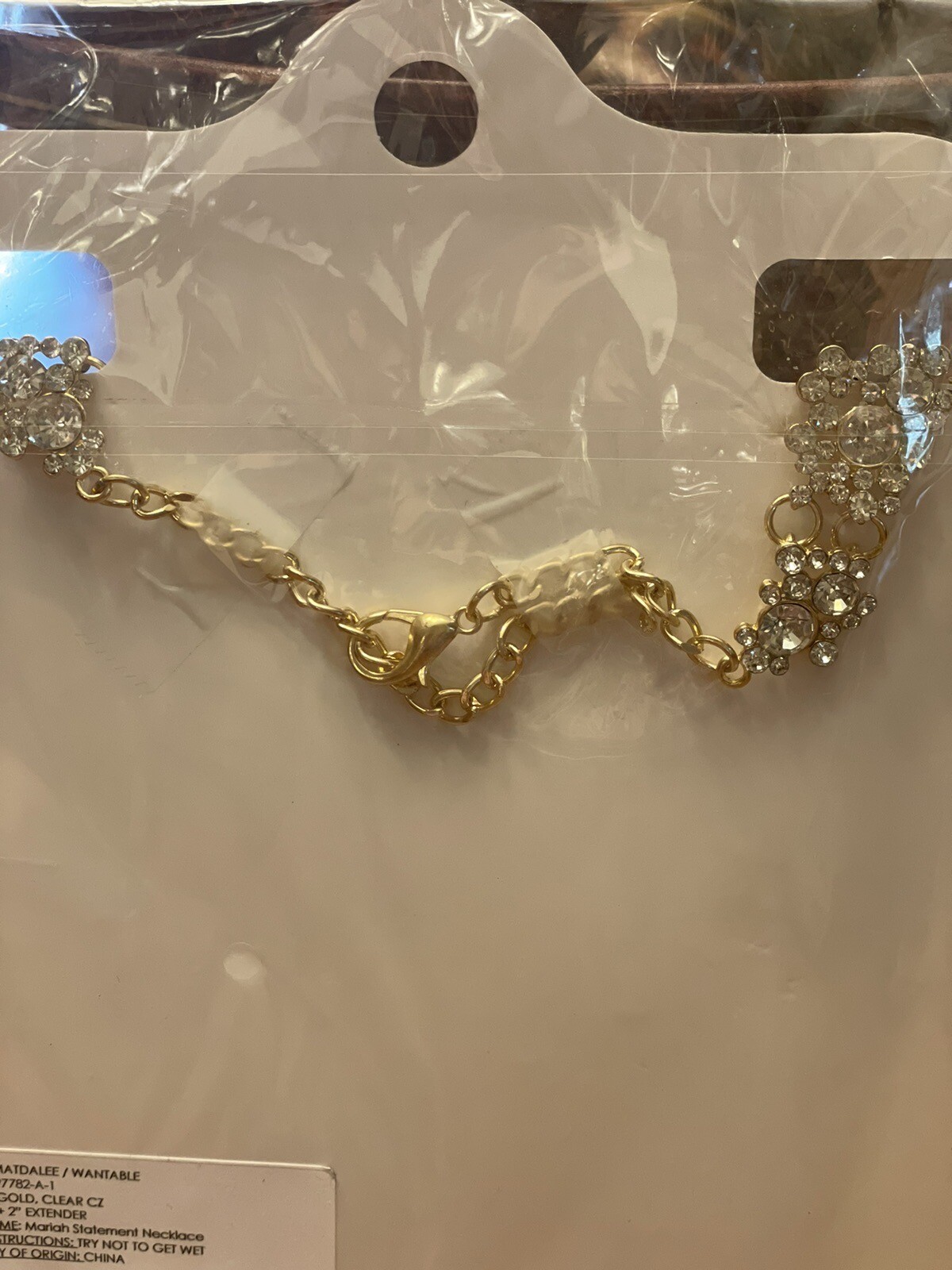 Wantable Matdalee Gold Clear CZ Mariah Statement Necklace NEW Fashion