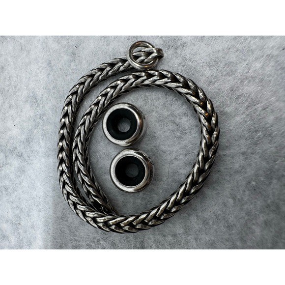 Trollbeads Sterling Silver 925S LAA Foxtail Bracelet with Two Spacers 6.25in