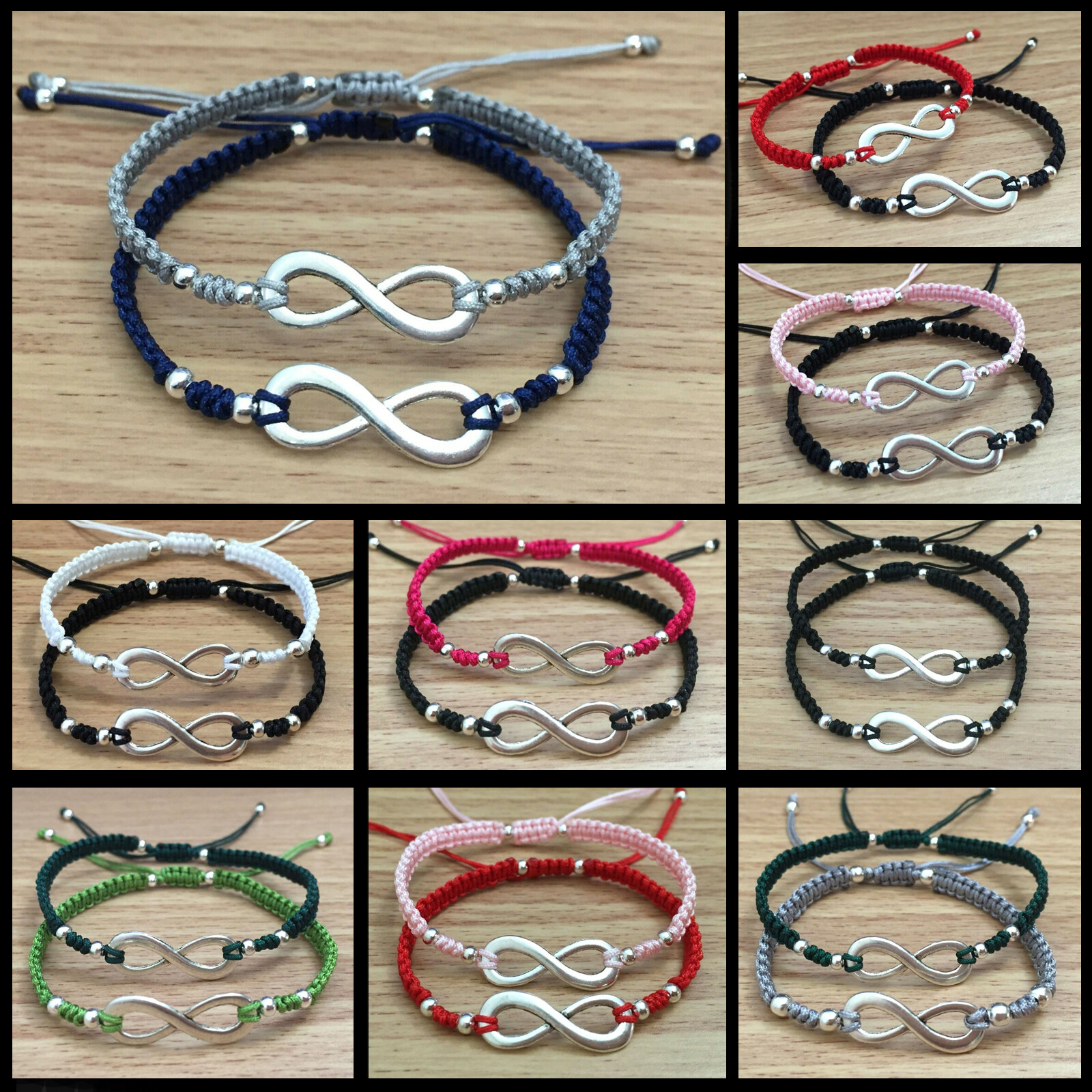 (1) Set His & Hers Couple Lovers Promise Braided Infinity Bracelets – 2 pcs/set