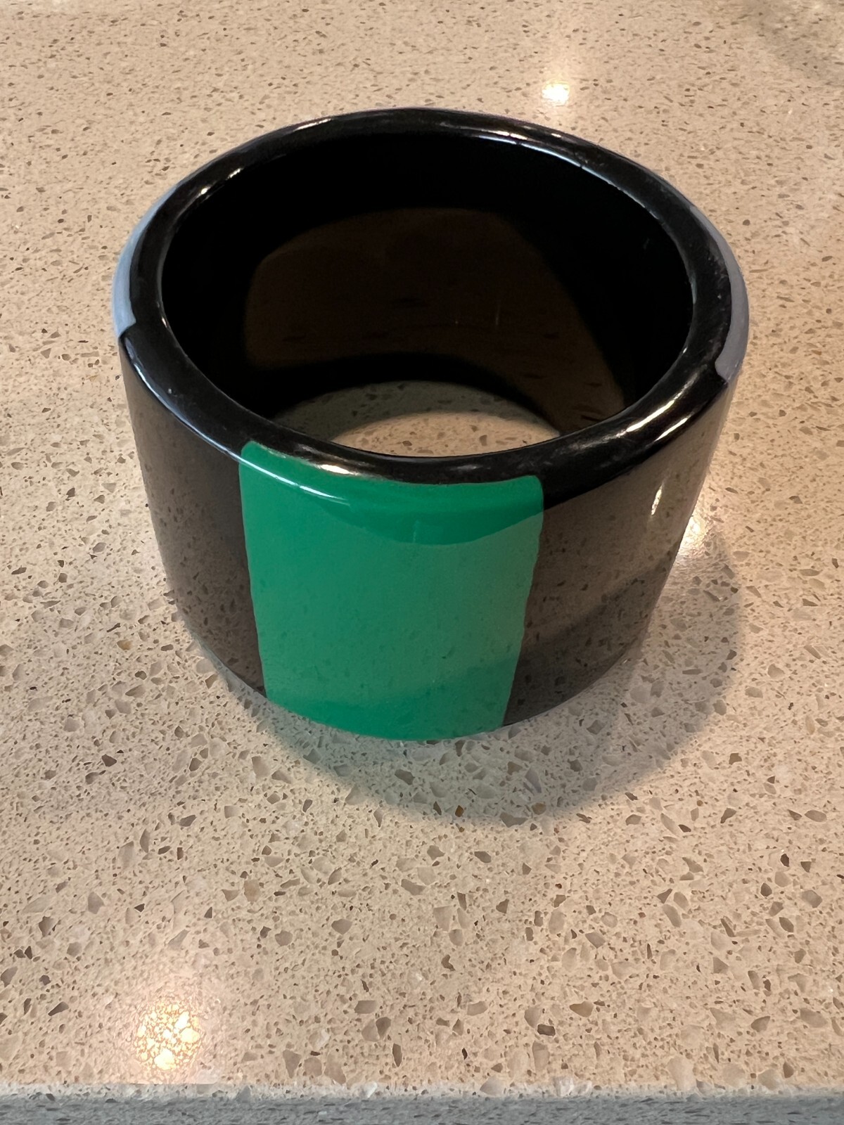 Designer Black/Pink/Green/Grey Resin Bangle, Cuff Ht:5cm, Diam:6.6cm, Dpth:0.8cm
