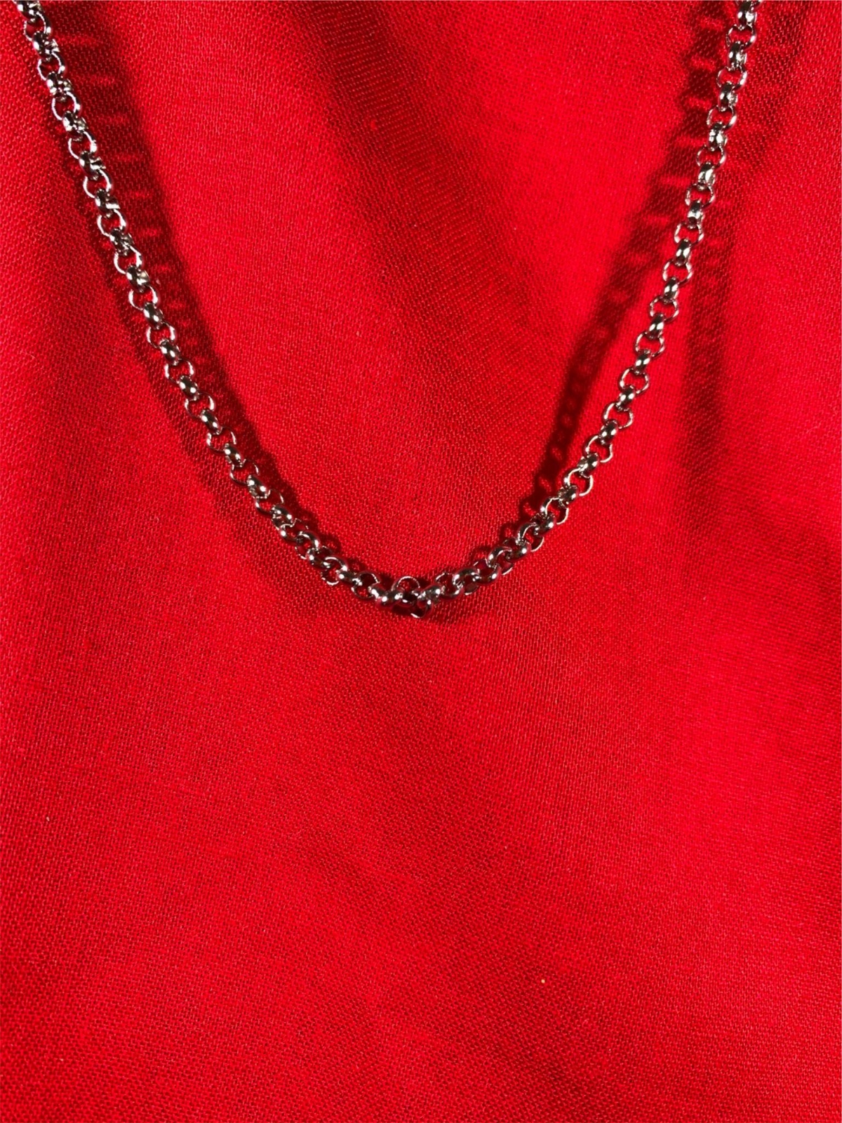 16″-42″ GOLD, SILVER,BLACK PLATED 3MM ROLO LINK STAINLESS STEEL CHAIN-USA SELLER