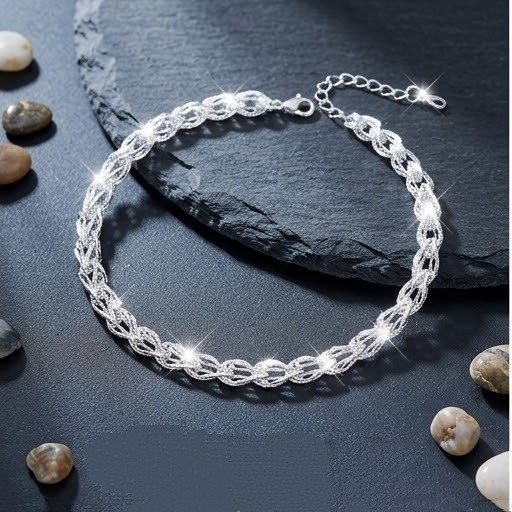 2Pcs Wheat Chain Bracelet Set for Women Braided Link Wrist Jewelry