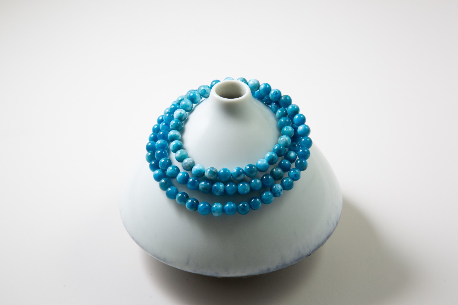 5.5mm Blue Apatite Beaded Necklace / 3-Wrap Bracelet | 蓝磷灰项链/3圈手串