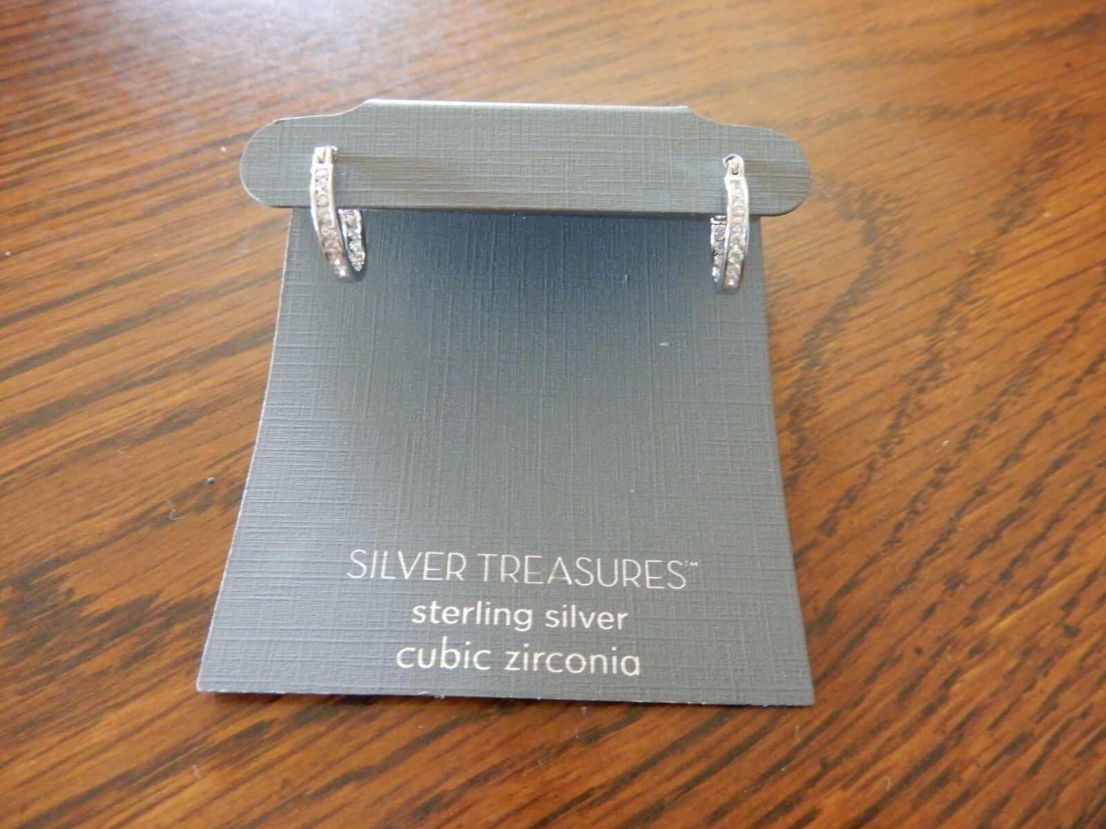 SILVER TREASURES STERLING SILVER PIERCED EARRINGS CUBIC ZIRCONIA JCP NEW