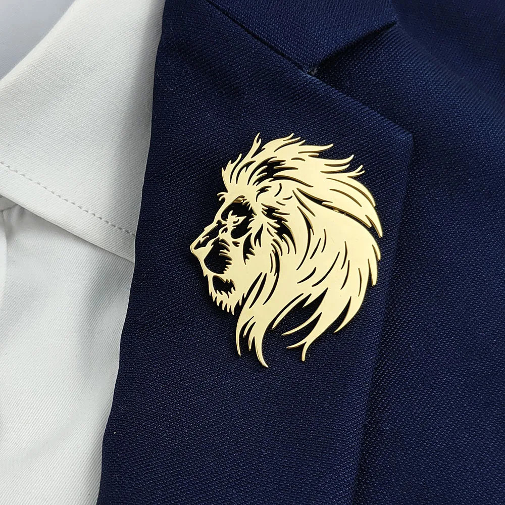 Enamel Lion Brooch Pin Jewelry Womens Gift