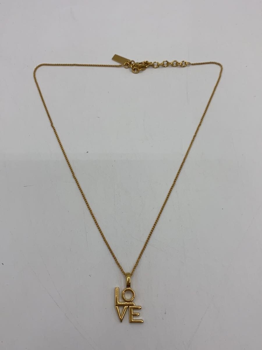 SAINT LAURENT Gold Pendant Necklace Chain Women’s Fashion LOVE Logo