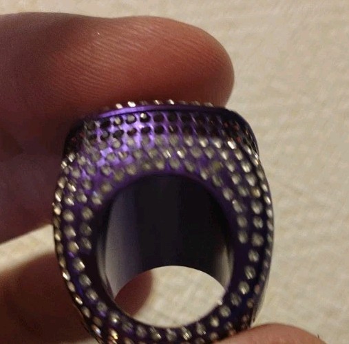 CHEER Championship Ring Purple Size 7 Initial “R” Purple Rhinestone Cheerleader