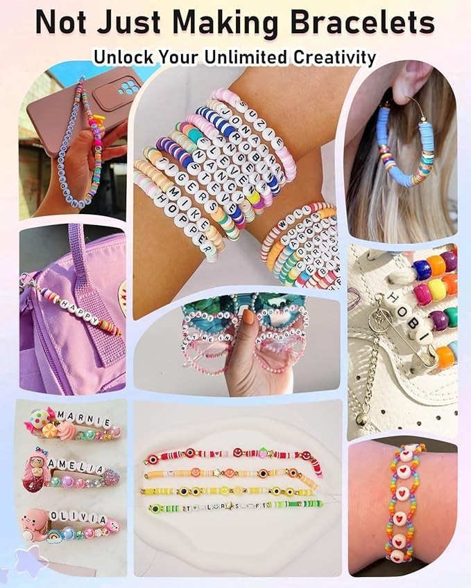 Bracelet Making Kit for Beginner 5000Pcs Preppy Polymer Friendship Bracelet