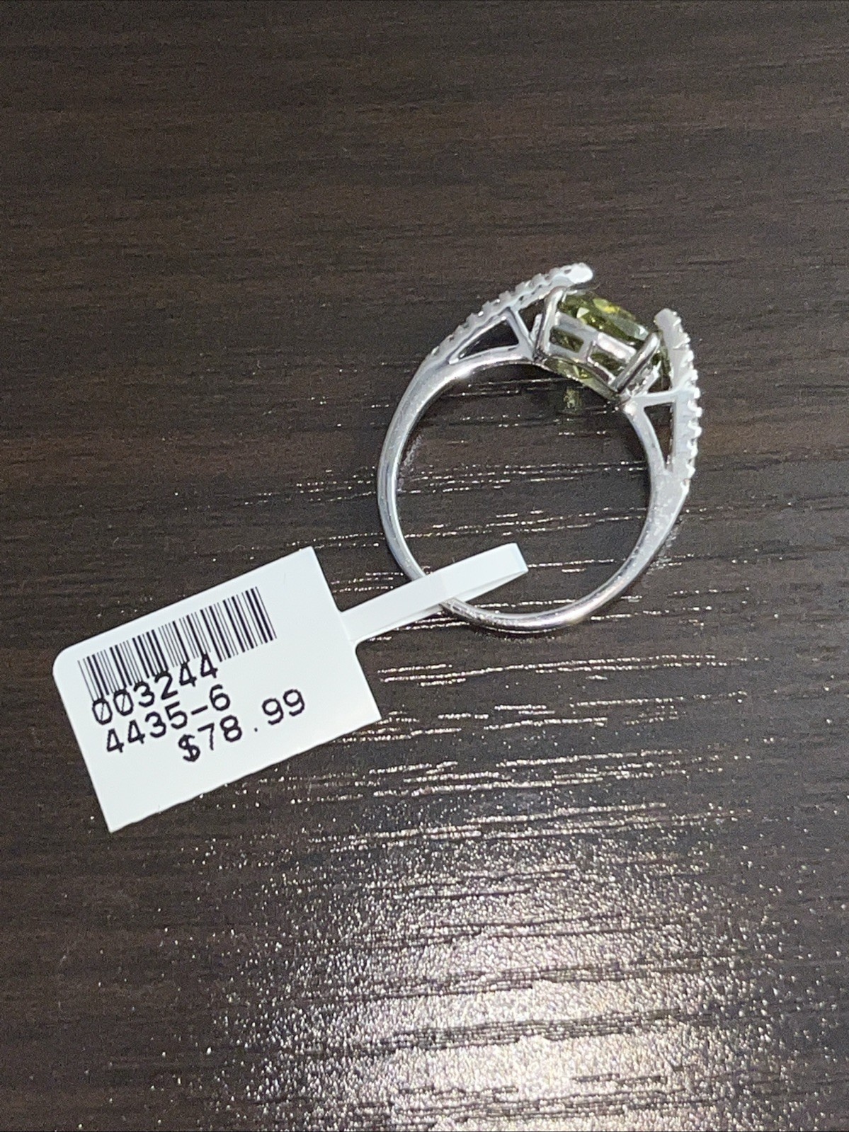 Beautiful Peridot Crystal 925 Sterling Silver Ring size 6 Retail 78.99