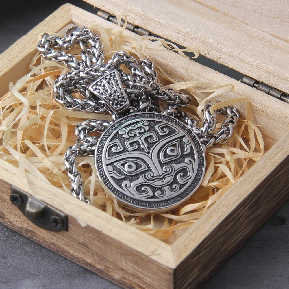 Classic Exquisite Auspicious Dragon Signet Pendant Necklace Viking Amulet Jewelr