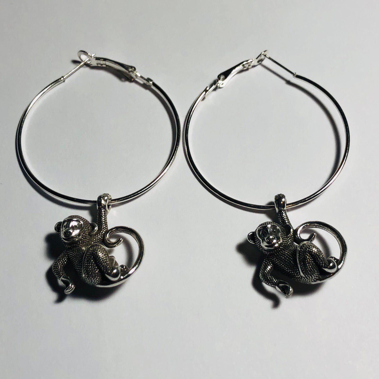Brighton large custom monkeying around earrings on non branded hoops