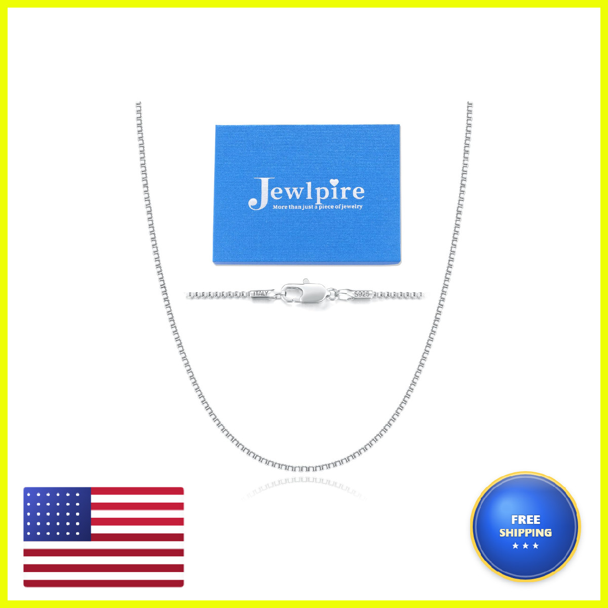 Jewlpire 925 Sterling Silver Chain Necklace For Women 1.3Mm Chains Silver Chain