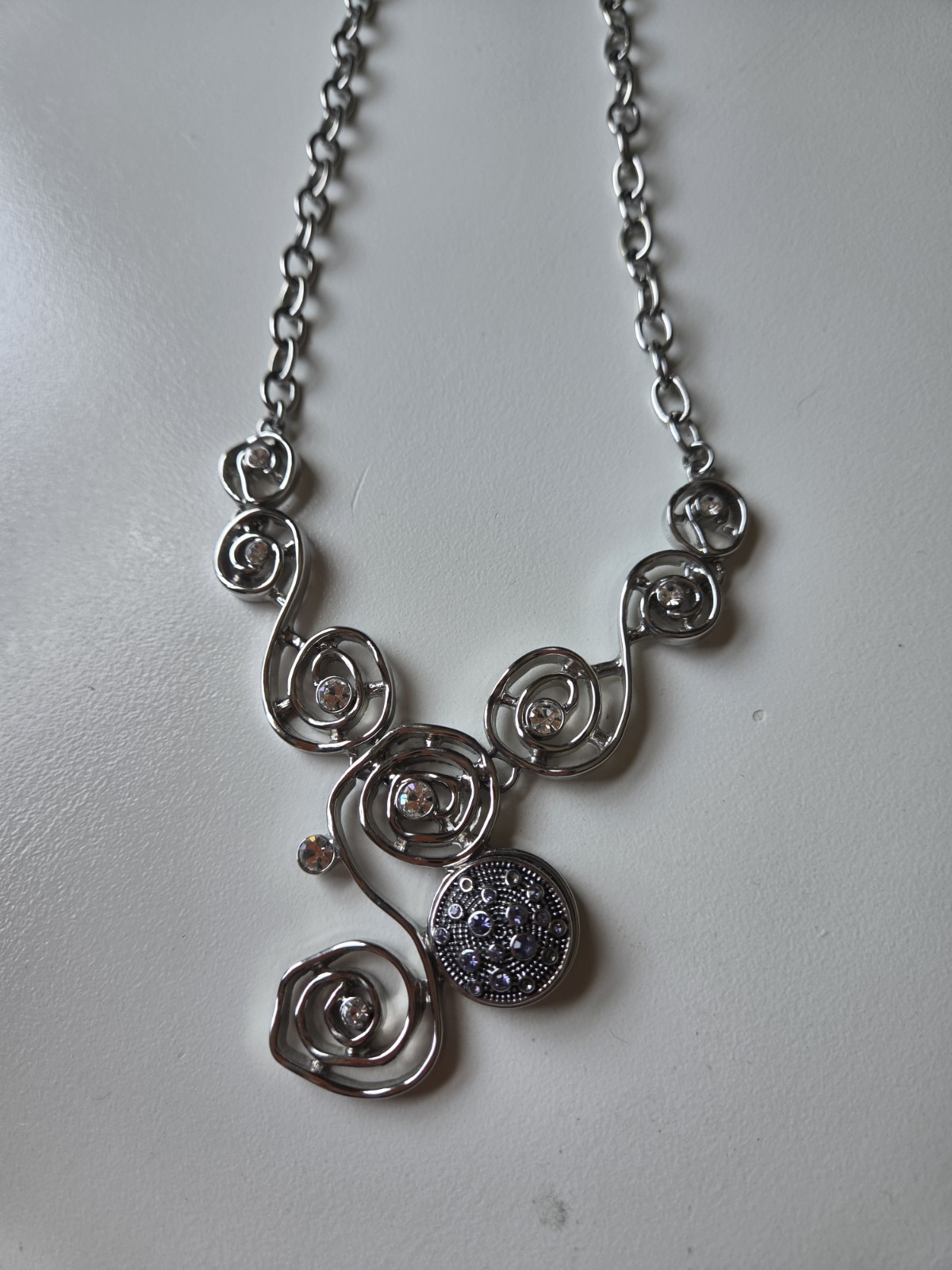 Snap On Gem “M” Necklace