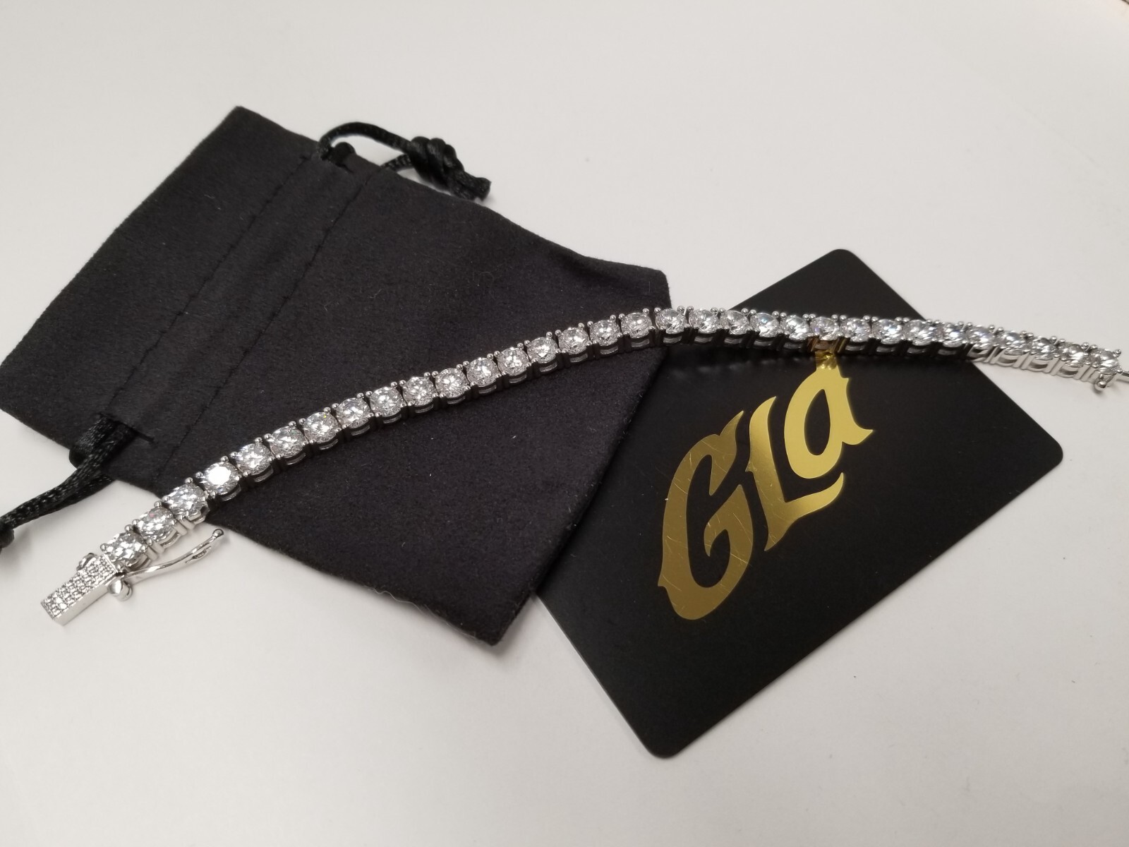 GLD 5mm Simulated Diamond 14k White Gold Plated 7″ Tennis Bracelet