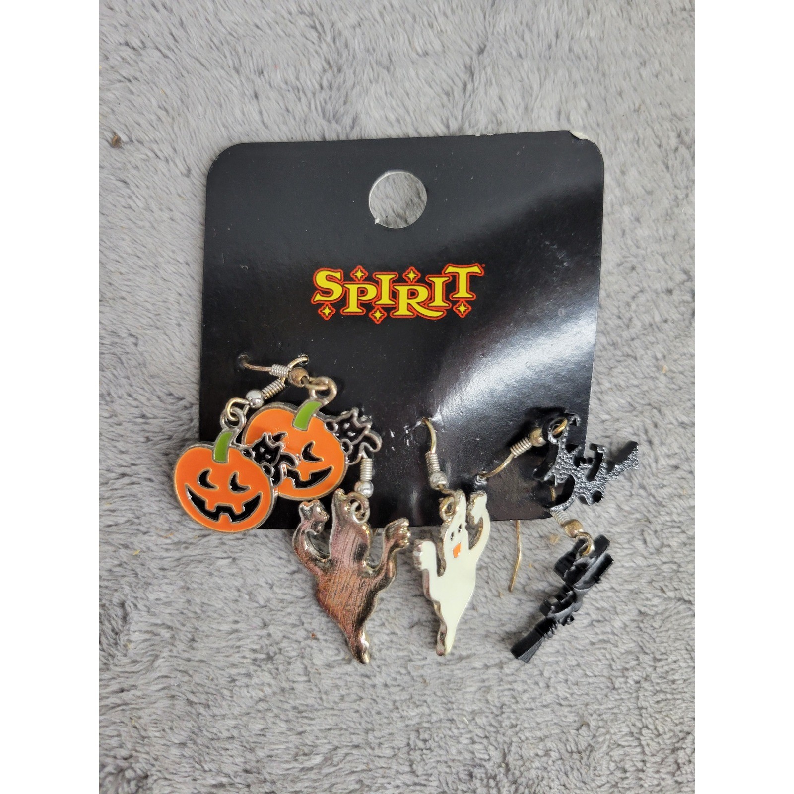 Spirit Halloween Earrings Lot Pumpkin Ghost Bat Witch Costume Party
