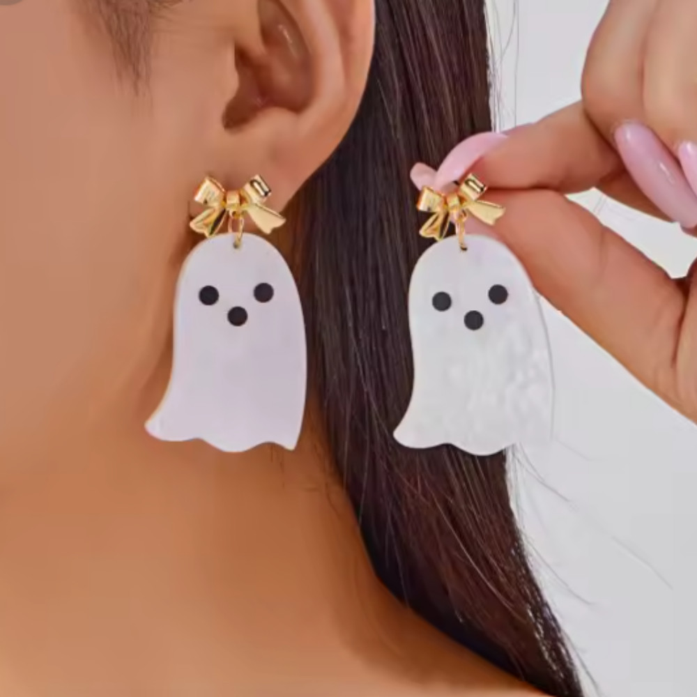 Halloween Pumpkin Earrings – Gothic Witch Costume Drop Dangle Jewelry Gift