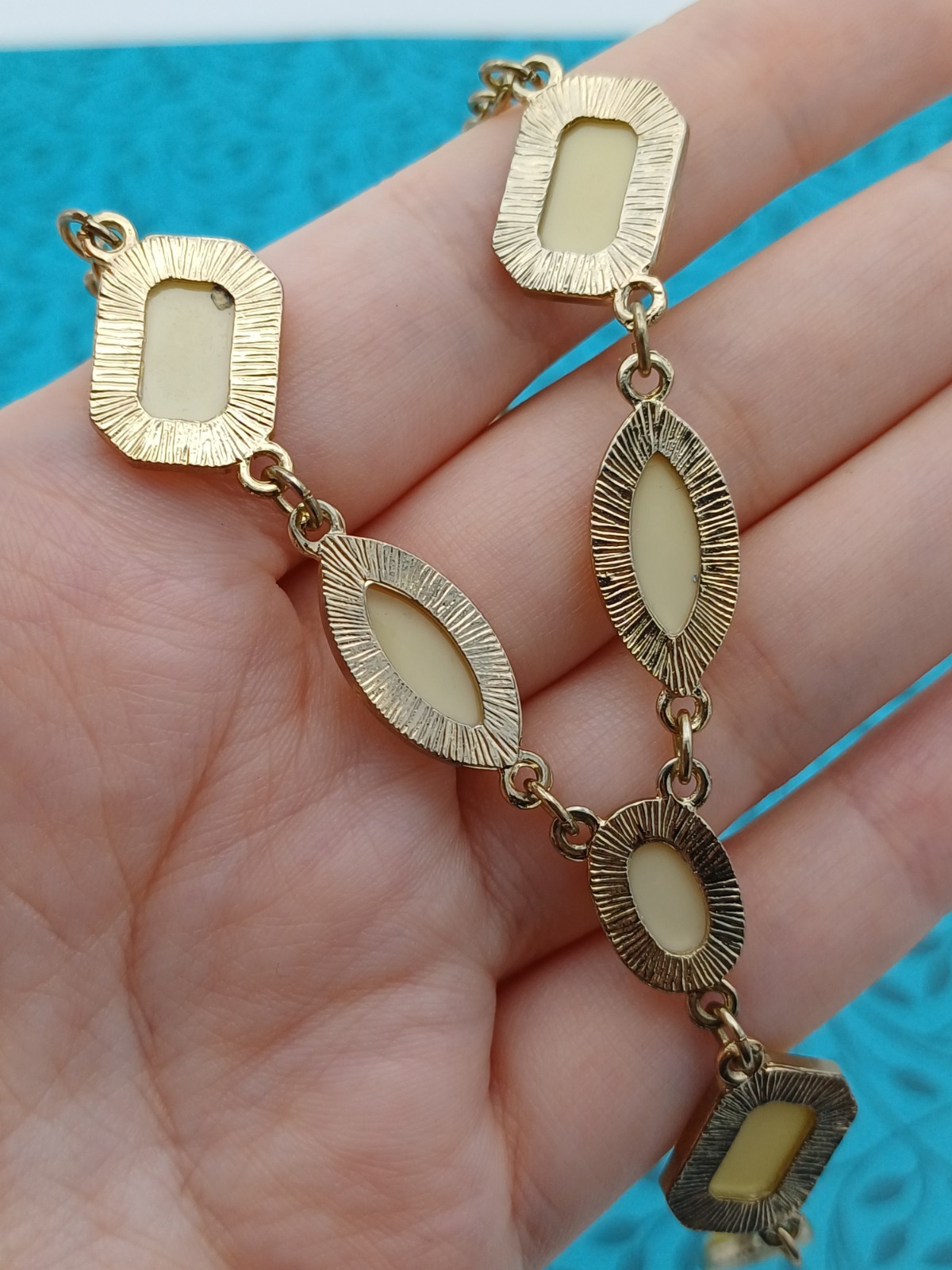 Modern Beautiful Gold Tone & Yellow Mixed Shaped Gem Y Drop Chain Necklace