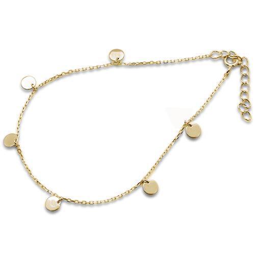 Yellow,Rose,Silver Plain Hammered Disc .925 Sterling Silver Bracelet