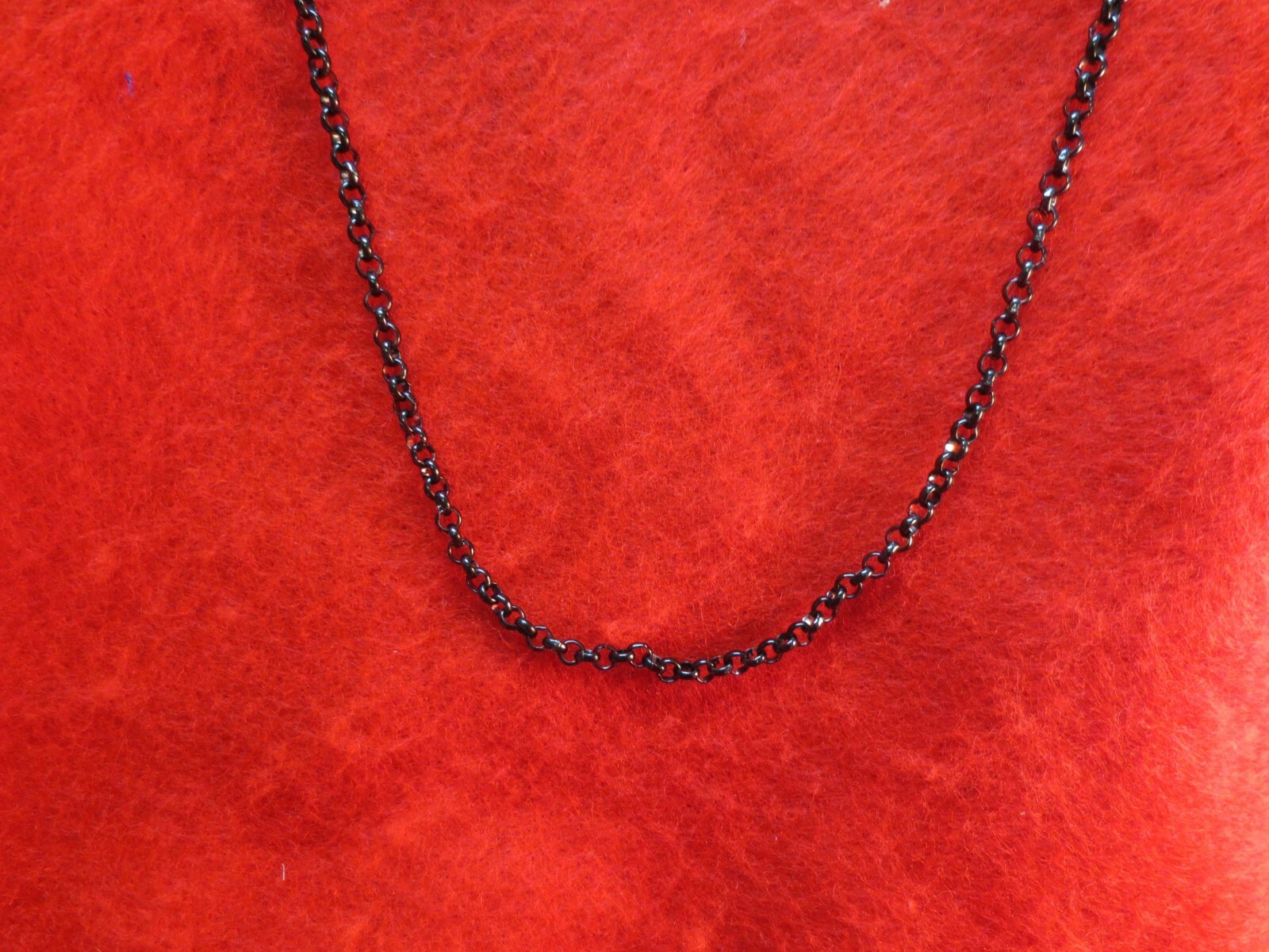 18 INCH BLACK STAINLESS STEEL 4MM ROLO LINK ROPE CHAIN NECKLACE BLACK