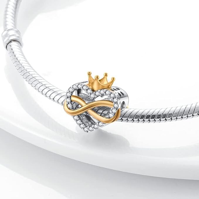 Queen Forever Heart Charm, Queen Charm, Heart Charm, Silver Charm, Women Gift