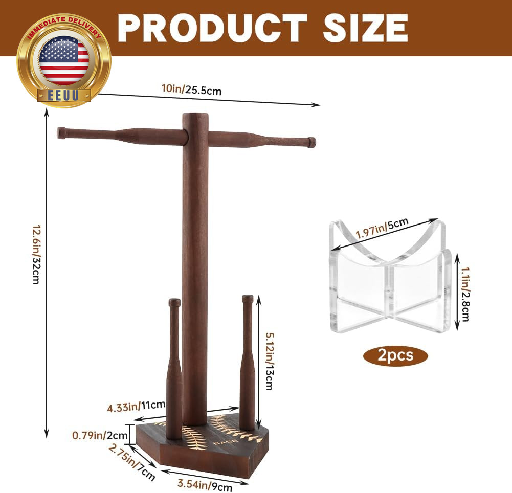 Baseball Ring & Drip Necklace Display Holder, Wooden Championship Ring Display H