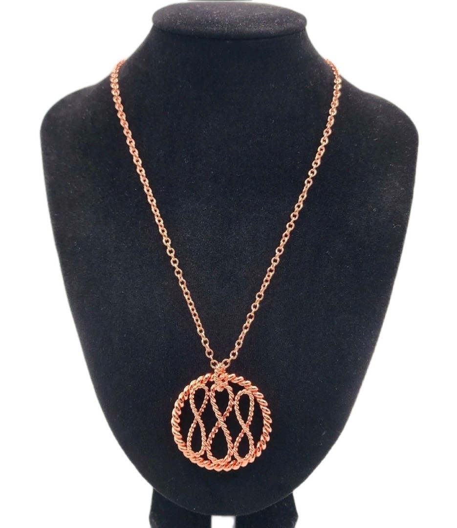 Tri-Infinity Tensor Ring Copper Pendant – 144 Hz Frequency, Pure Copper Chain