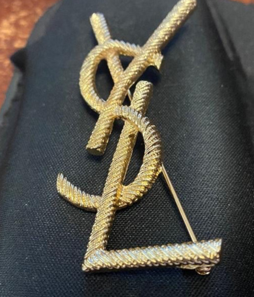 Brilliant YSL Yves Saint Laurent Opyum Twisted Brooch Stamped Brooch Pin