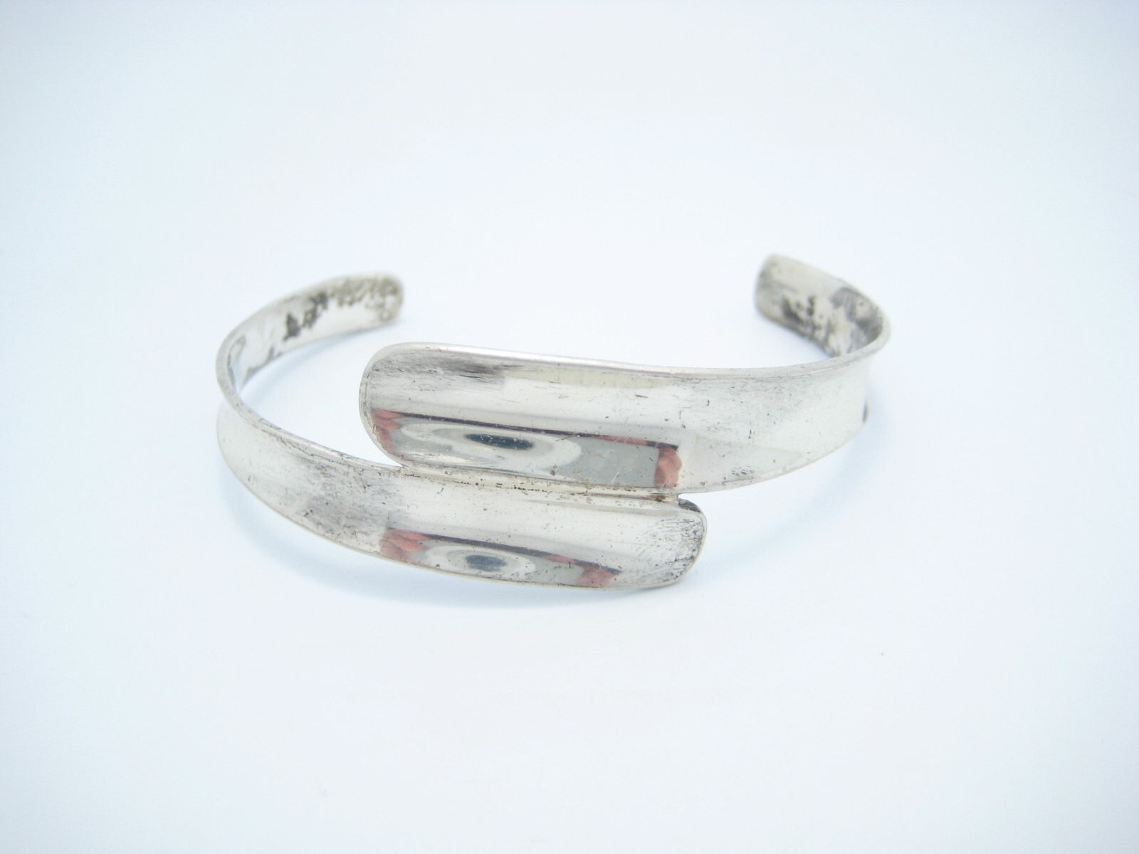 Sterling Silver 21mm Smooth Modernist Cuff Bracelet 7.75″
